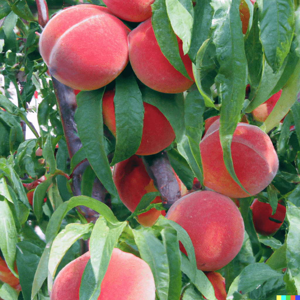 peaches on tree