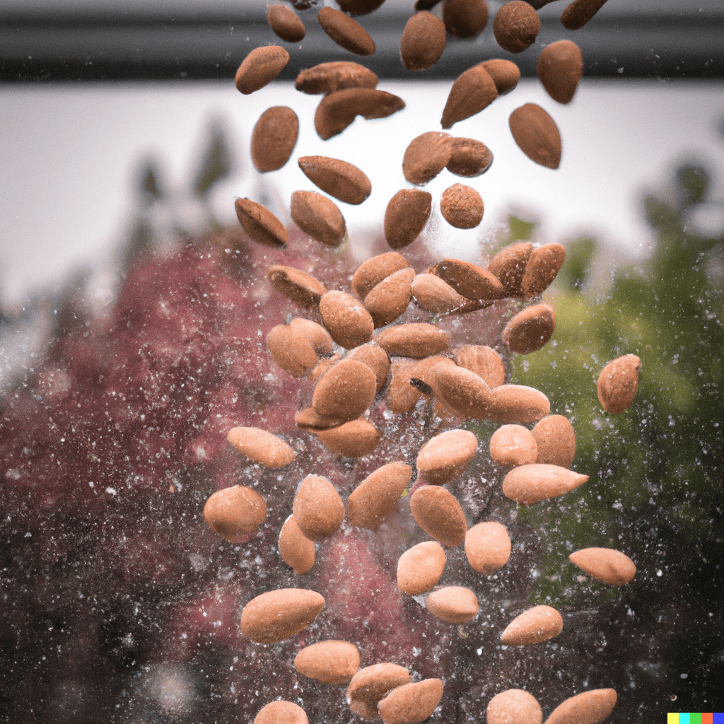 it's raining almonds