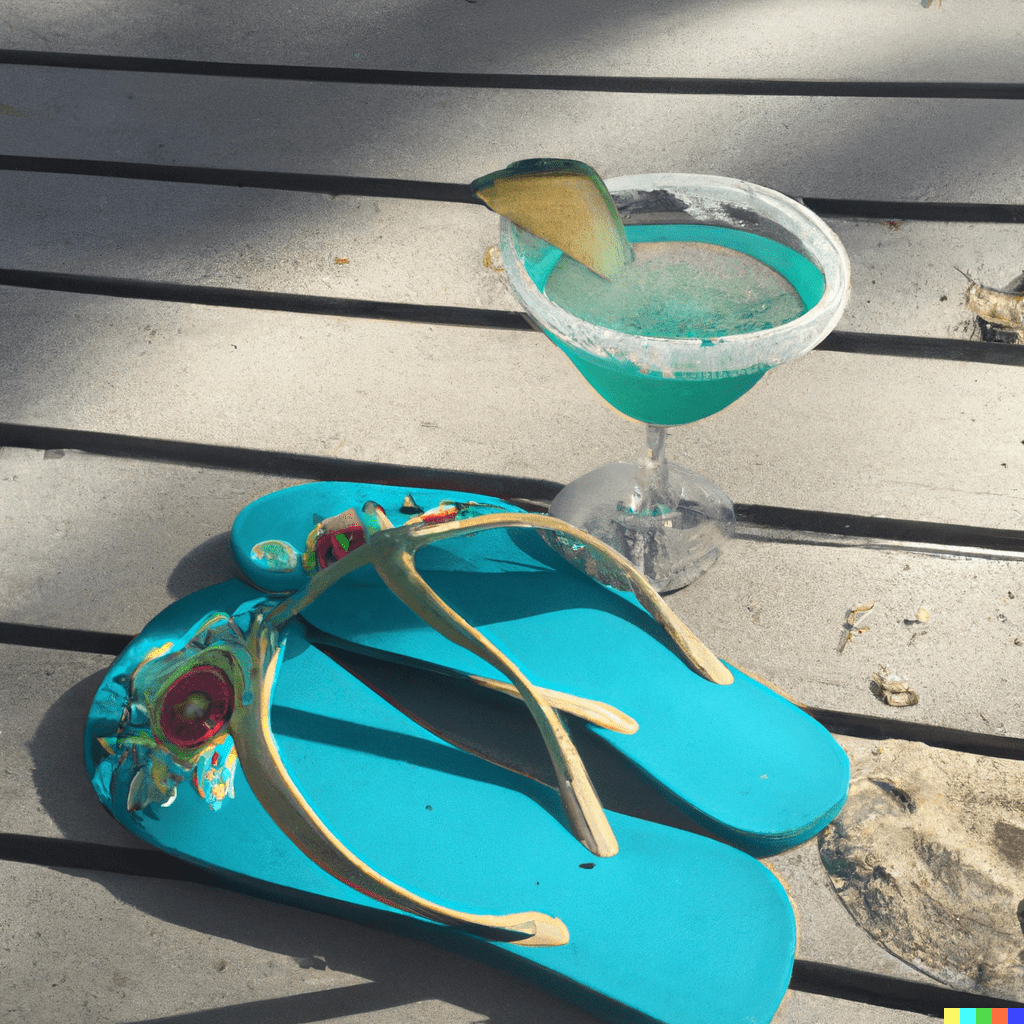 flip flops and a margarita