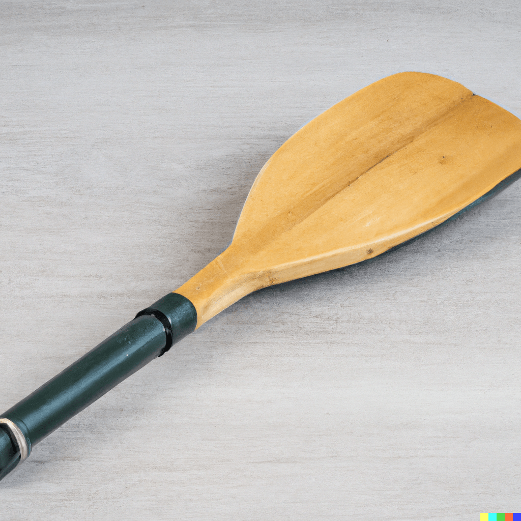 wooden paddle, wide shot