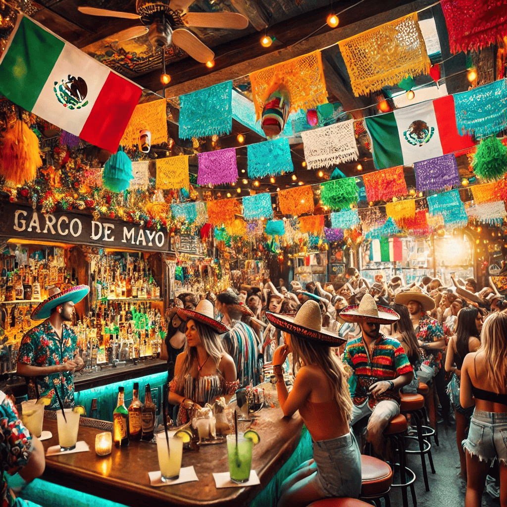 a scene at a bar on cinco de mayo