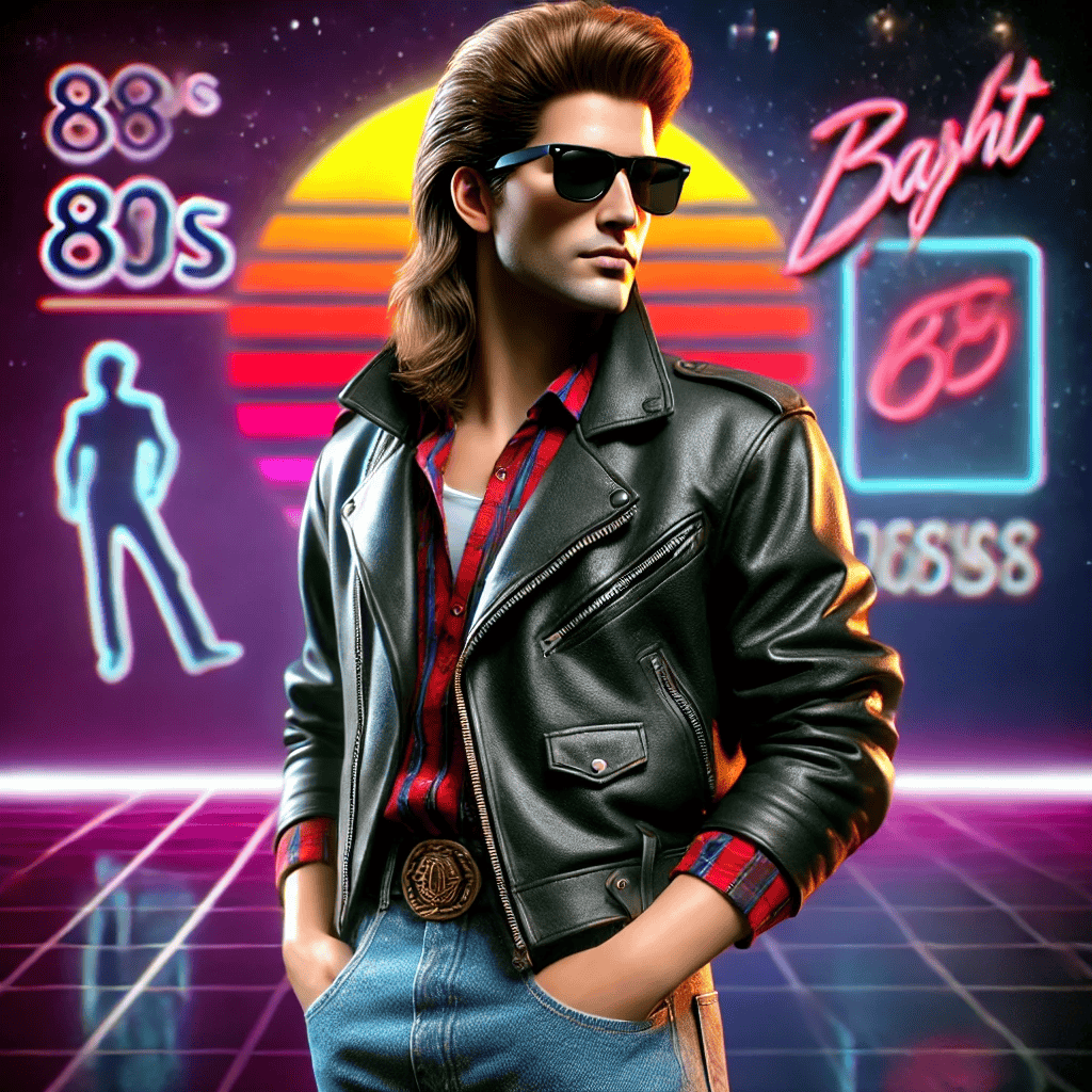 a man from the 1980s with a mullet haircut