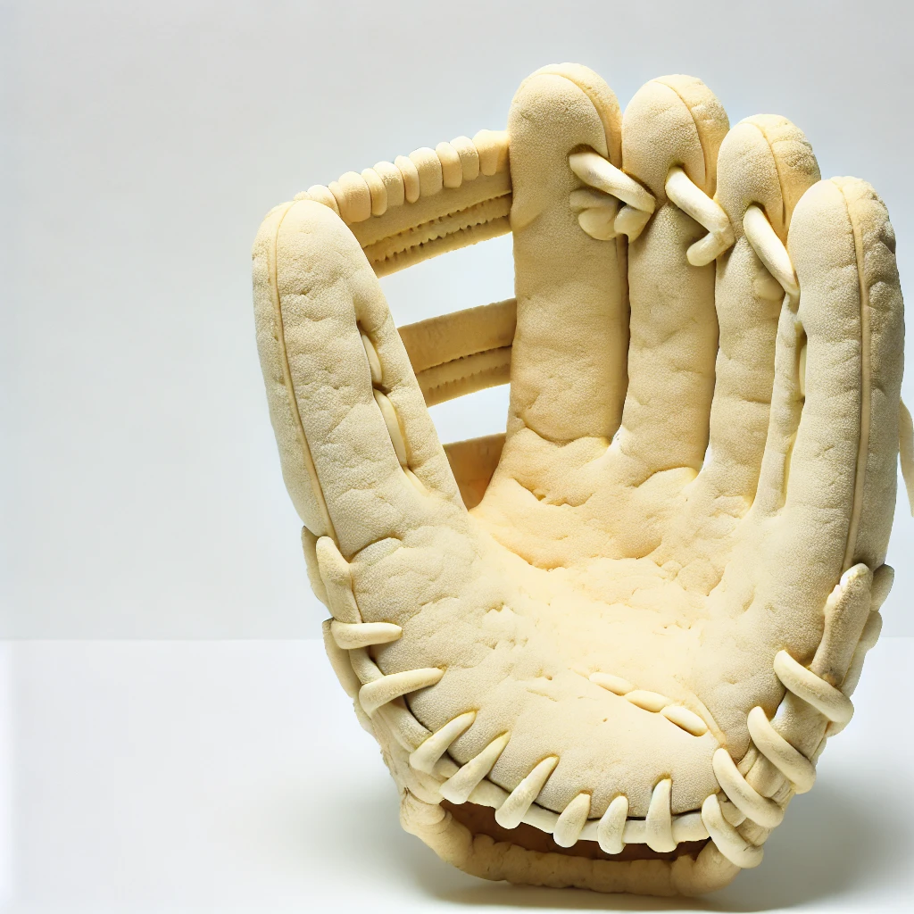 a baseball glove made from tofu