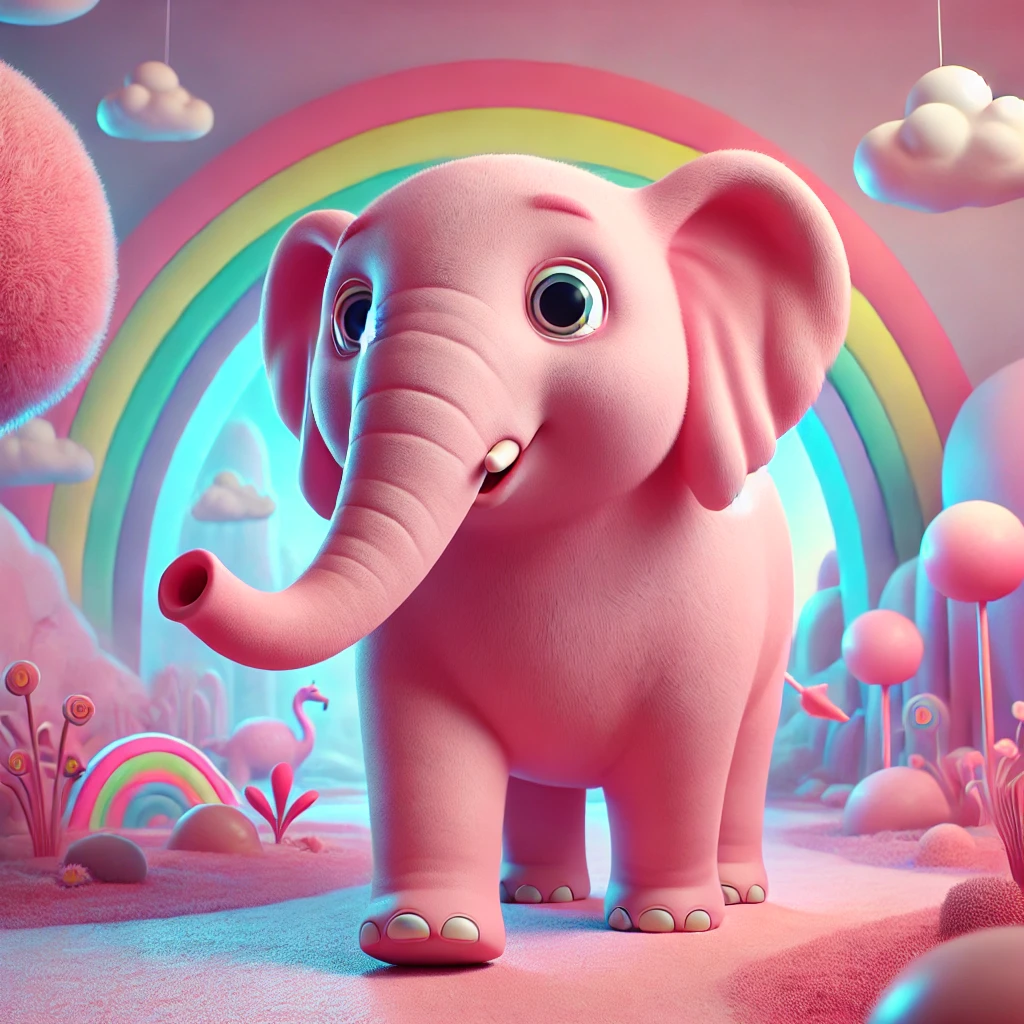 a pink elephant