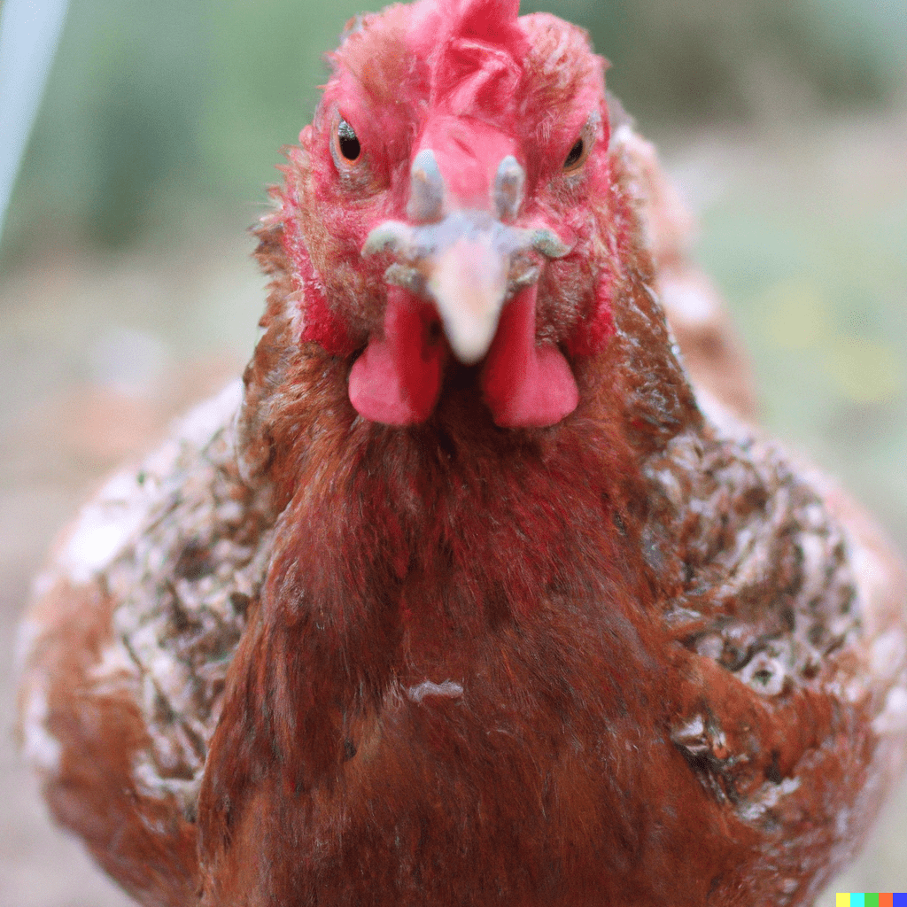 an angry chicken